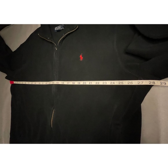 Polo Ralph Lauren Mens XXL Black Ribbed Full Zip Cotton Sweater Red Pony Logo - Picture 5 of 9